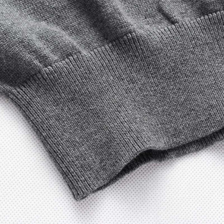 Camisa Suéter Blusão de Malha Masculino Listrado Manga Longa em Lã SantoGato