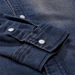 Camisa Jeans Premium Slim Masculina Social Tom Lavado Claro SantoGato