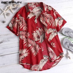 Camisa Floral Masculina Tropical Havaina Moda Praia Manga Curta SantoGato