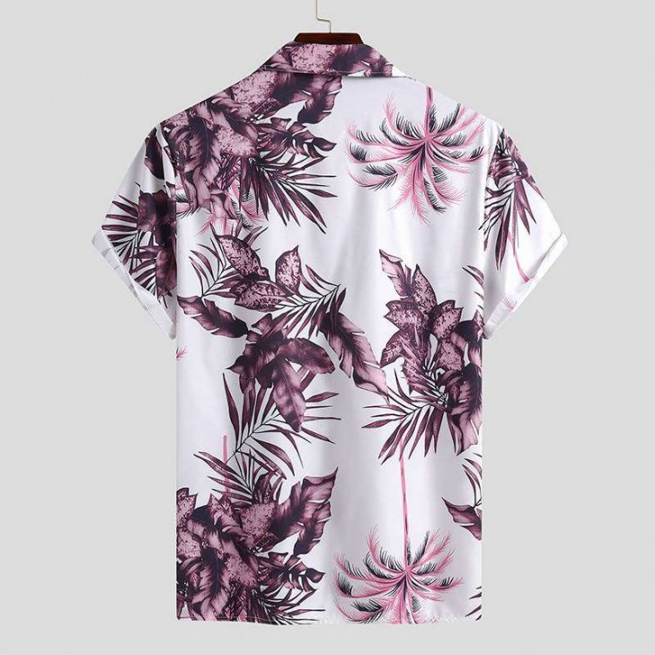 Conjunto de Praia Masculino Floral Kit Camisa e Short Combinando SantoGato