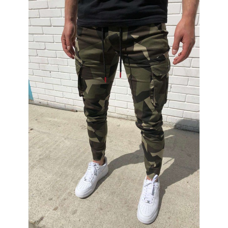 Calça Estampada Militar do Exército Masculina Jogger Casual Skinny SantoGato