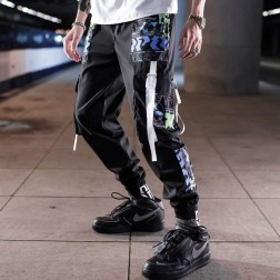 Calça Techwear Masculina Jogger Estampada Casual Street Cargo SantoGato