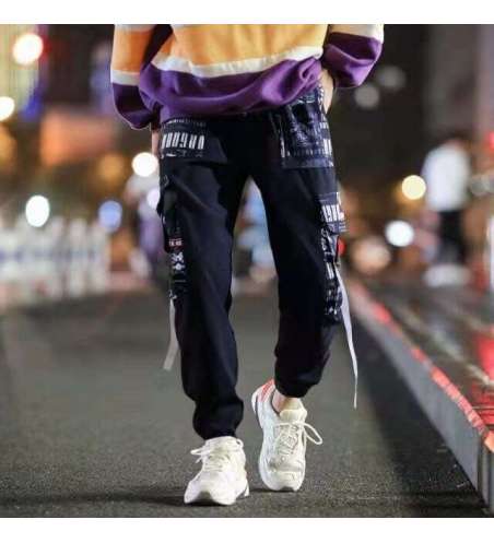 Calça Slim Jogger Masculina Preta Casual Moda StreetWear