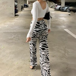 Calça Pantalona Zebra Estampa Animal SantoGato