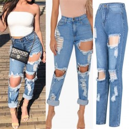 Jeans rasgado Feminino StreetWear Casual SantoGato
