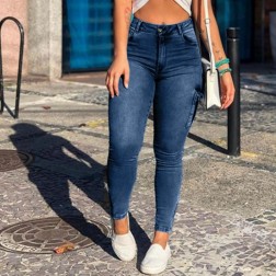 Calça Jeans StreetWear Feminina com Bolsos Grandes SantoGato
