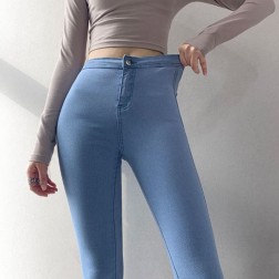 Calça Jeans Leve Feminina Skinny Cintura Alta SantoGato