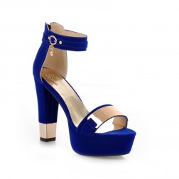 Sapato Azul Royal Aveludado Dourado Schoenen SantoGato