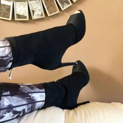 Sapato feminino tornozelo botas de salto alto SantoGato