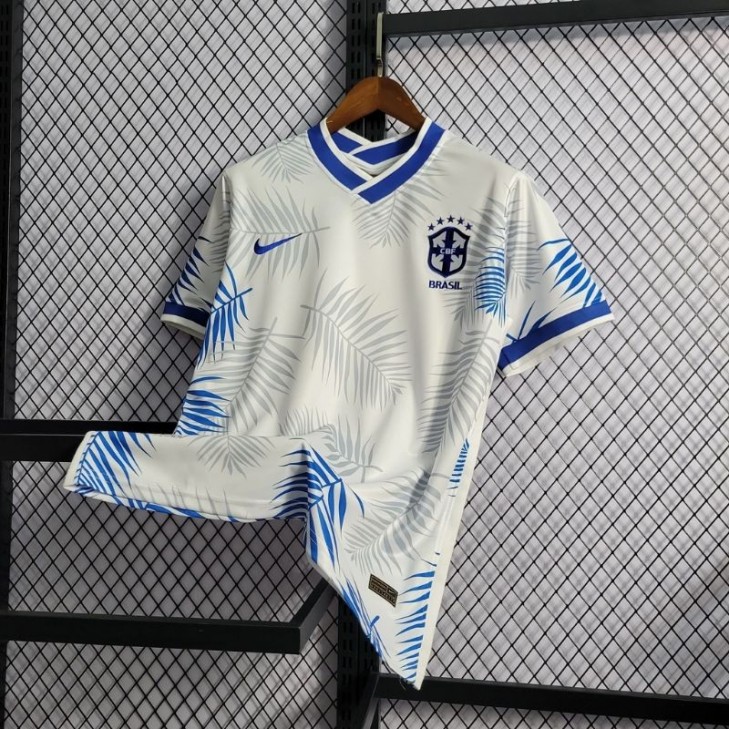 Camisa Oficial do Brasil Branca Folhas de Palmeiras Seleção Tamanho GG  Cores Branco