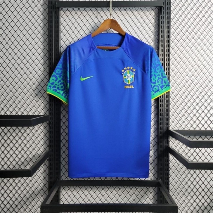 Nova Camiseta do Brasil Azul Leopardo Nike Copa do Catar 2022 SantoGato