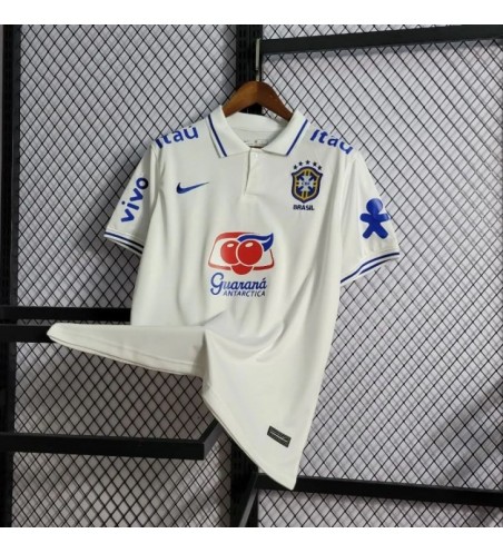 Camisa Masculina do Brasil Gola Polo Branca Minimalista