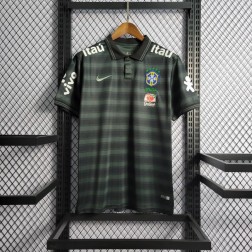 Camisa do Brasil Polo Listrada Verde Escuro Nike Torcedor SantoGato