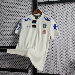 Camiseta do Brasil Azul e Branca de Treino Copa do Mundo SantoGato